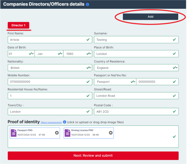 Easy Digital Tax and accounting information -  Directors