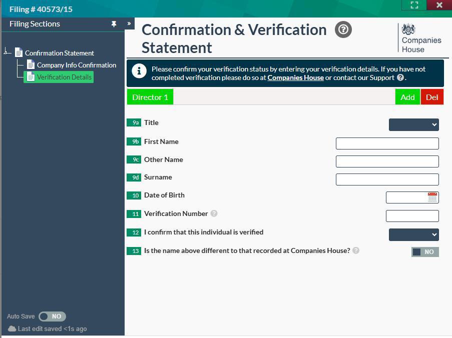 Tax and accounting information - confirmation statement