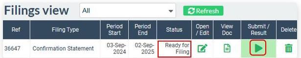 Tax and accounting information - confirmation statement