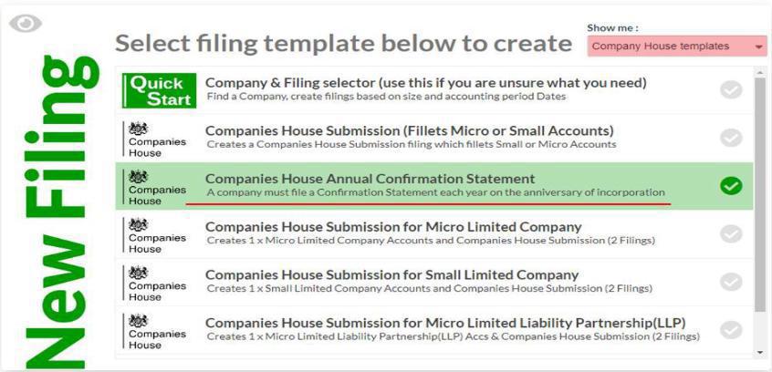 Tax and accounting information - confirmation statement