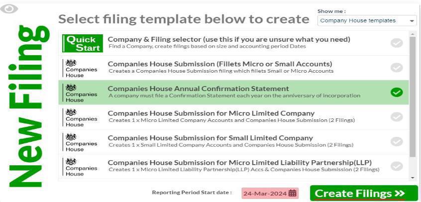 Tax and accounting information - confirmation statement