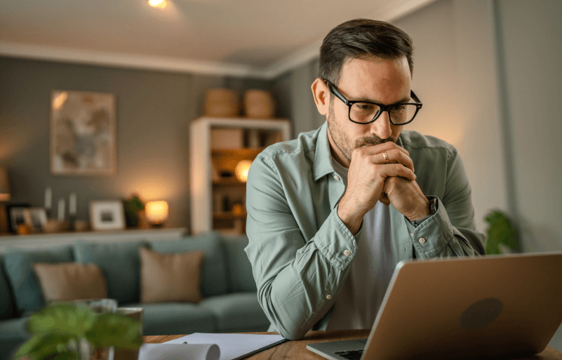 Man and laptop